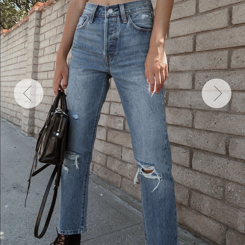 Levi 501 cropped jean vintage find “big e”